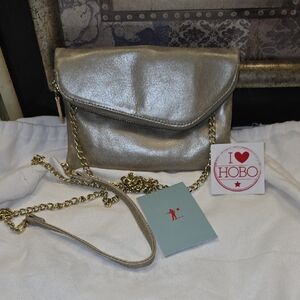NWOT- HOBO Metallic Champagne Crossbody/clutch 7 X 5 1/2 X 1/2